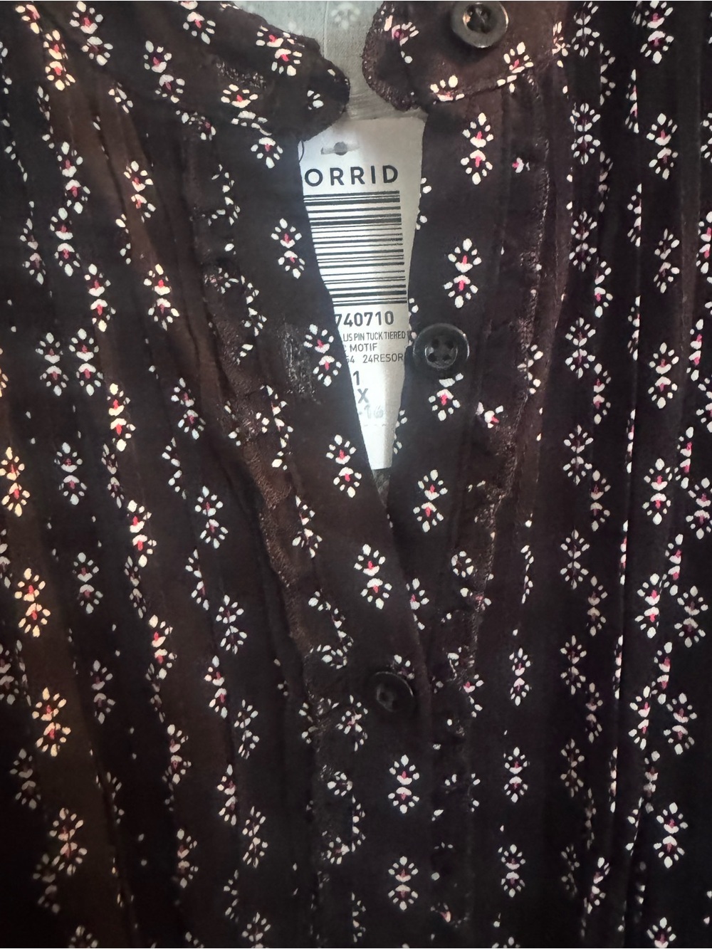 torrid Black Maxi Dress with White Micro Pattern NWT - Picture 3 of 4
